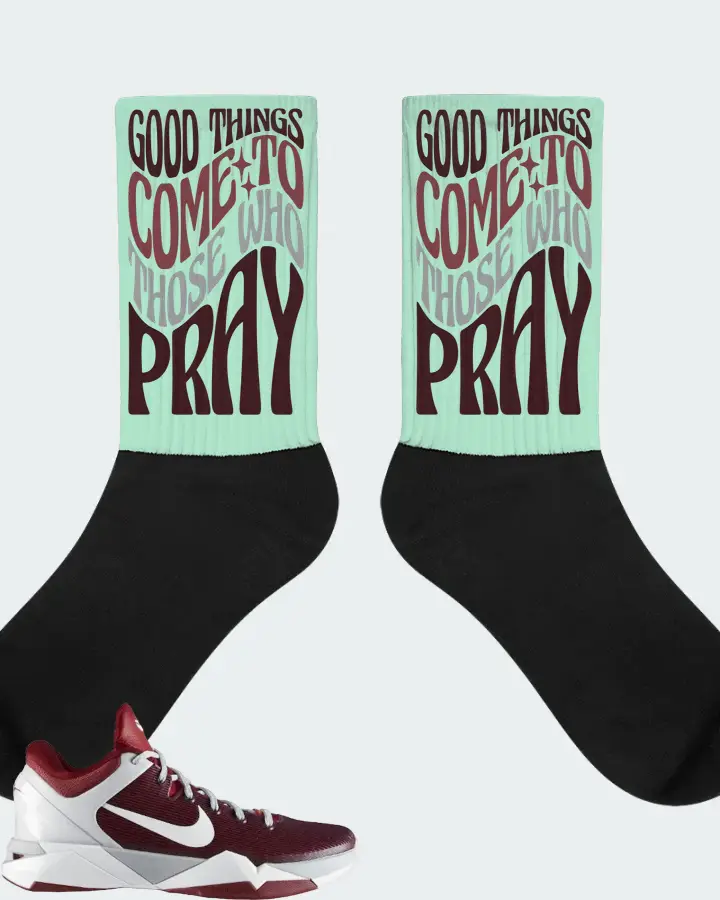 Nike Kobe 7 Sneaker Matching Mint Socks - Good Things Come To Those Who Pray