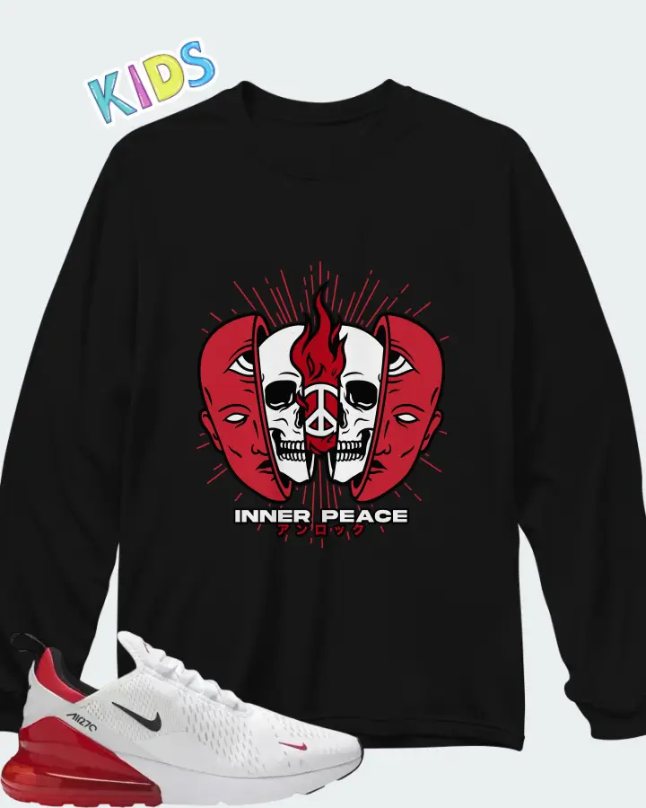 Nike Air Max 270 University Red Matching Kid's Long Sleeve T-Shirt