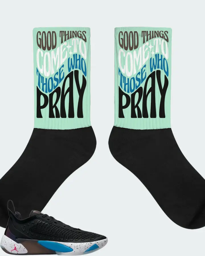 Jordan Luka 1 Sneaker Matching Mint Socks - Good Things Come To Those Who Pray