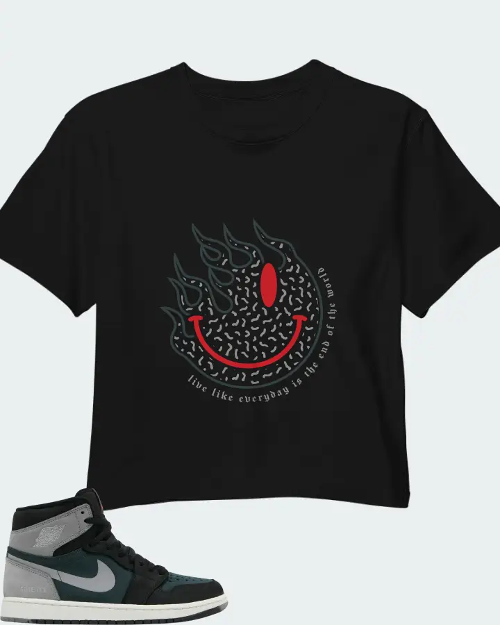 Air Jordan 1 High Element GORE-TEX Black Particle Grey Matching Crop Top