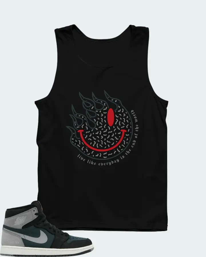 Air Jordan 1 High Element GORE-TEX Black Particle Grey Matching Tank Top