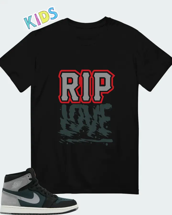 Air Jordan 1 High Element GORE-TEX Black Particle Grey Matching Kid's T-Shirt
