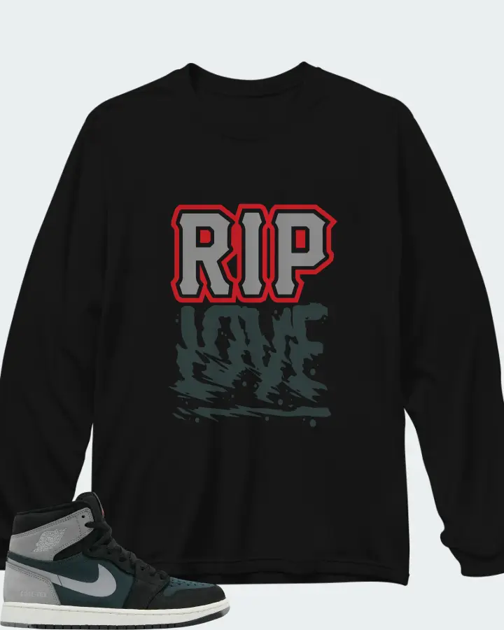 Air Jordan 1 High Element GORE-TEX Black Particle Grey Matching Long Sleeve T-Shirt