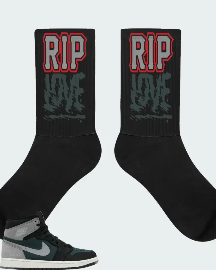 Air Jordan 1 High Element GORE-TEX Black Particle Grey Matching Socks