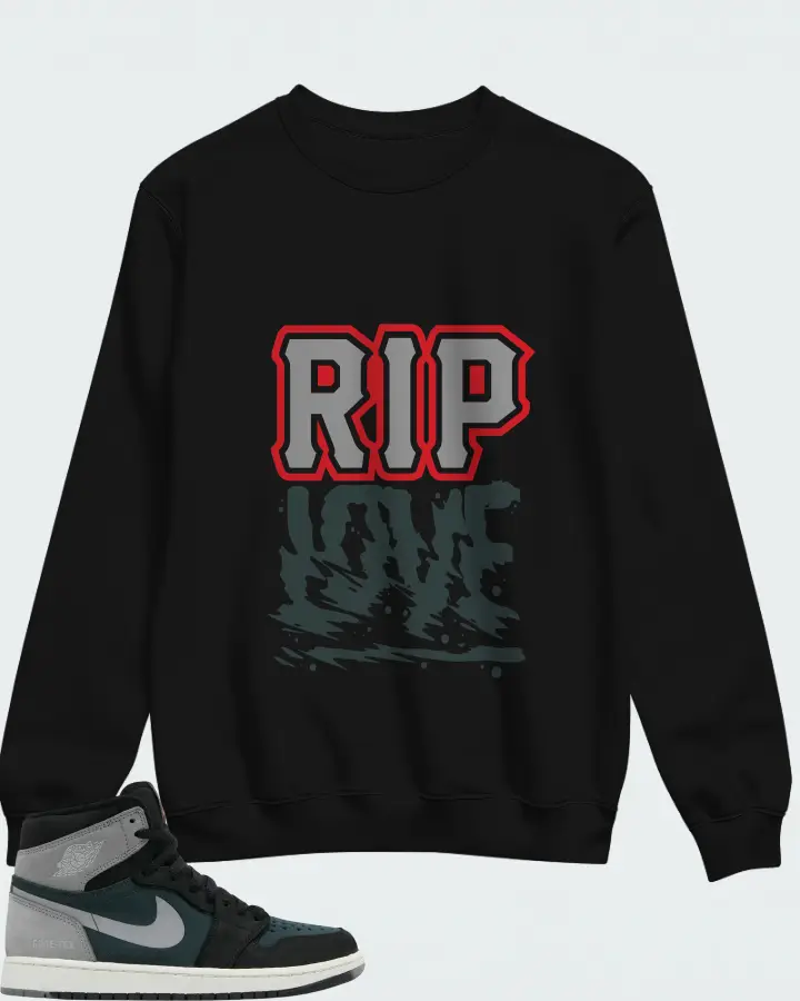 Air Jordan 1 High Element GORE-TEX Black Particle Grey Matching Sweatshirt