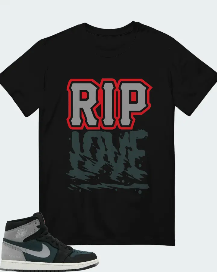 Air Jordan 1 High Element GORE-TEX Black Particle Grey Matching T-Shirt