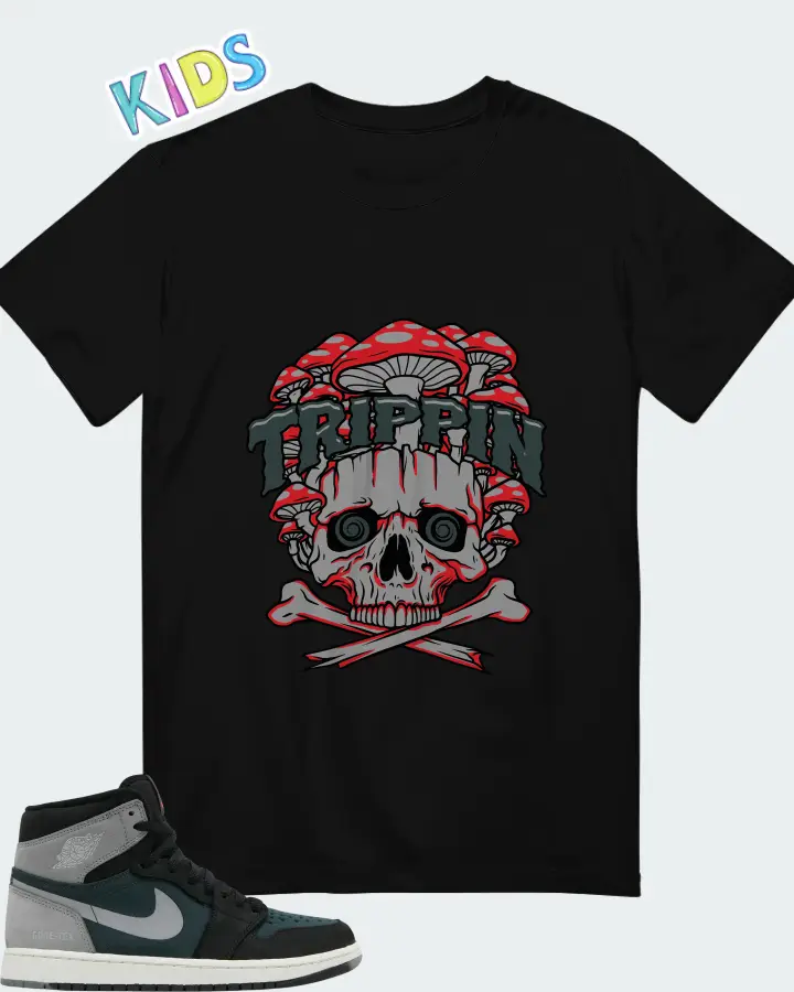 Air Jordan 1 High Element GORE-TEX Black Particle Grey Matching Kid's T-Shirt