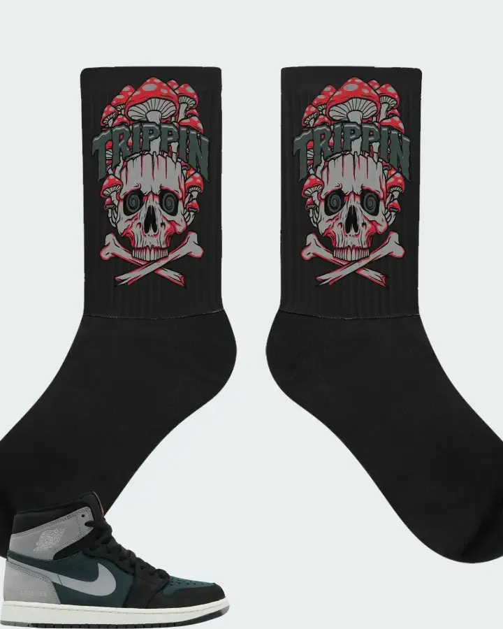 Air Jordan 1 High Element GORE-TEX Black Particle Grey Matching Socks