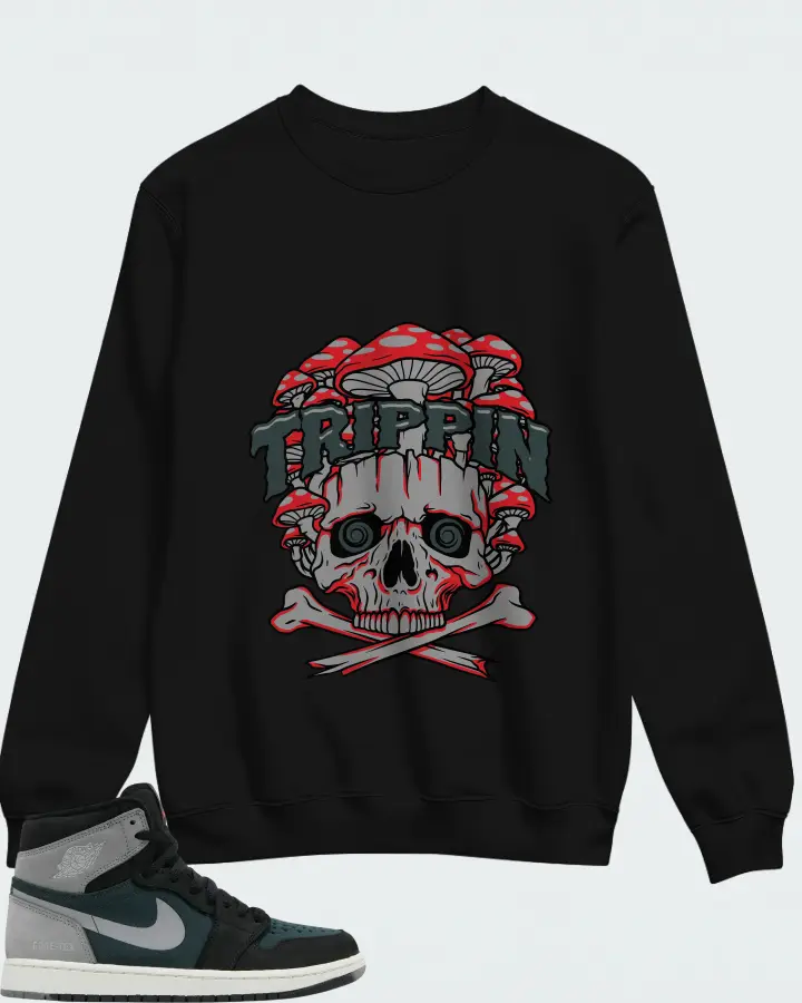 Air Jordan 1 High Element GORE-TEX Black Particle Grey Matching Sweatshirt