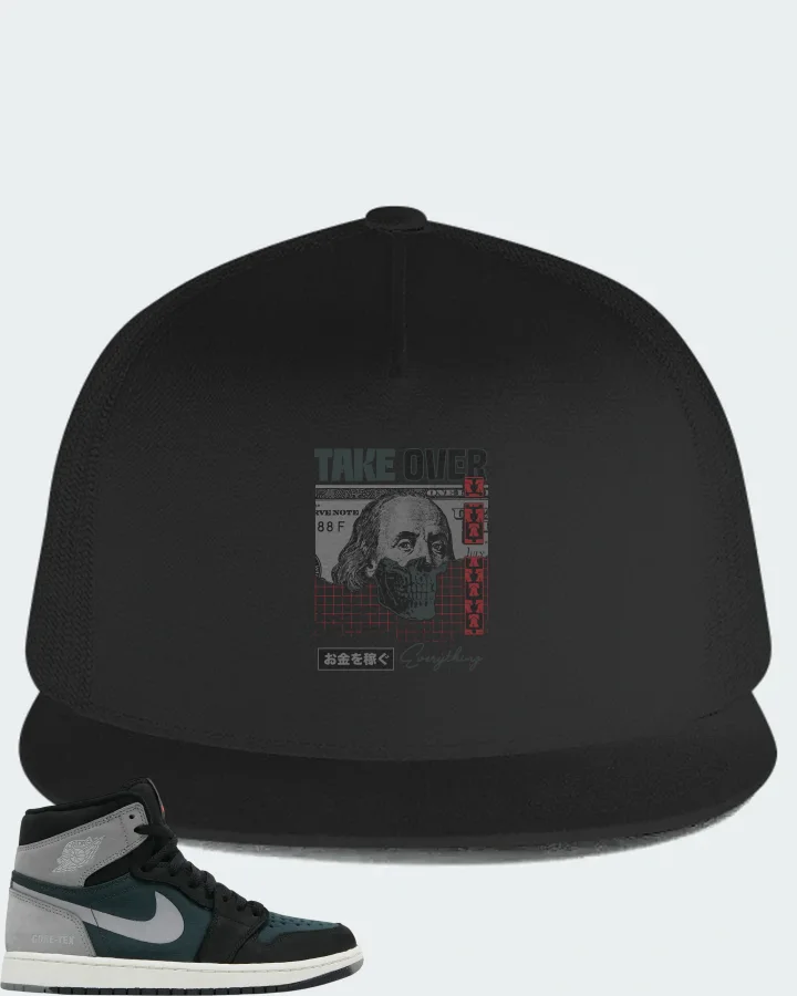 Air Jordan 1 High Element GORE-TEX Black Particle Grey Sneaker Matching Black Hat - Take Over