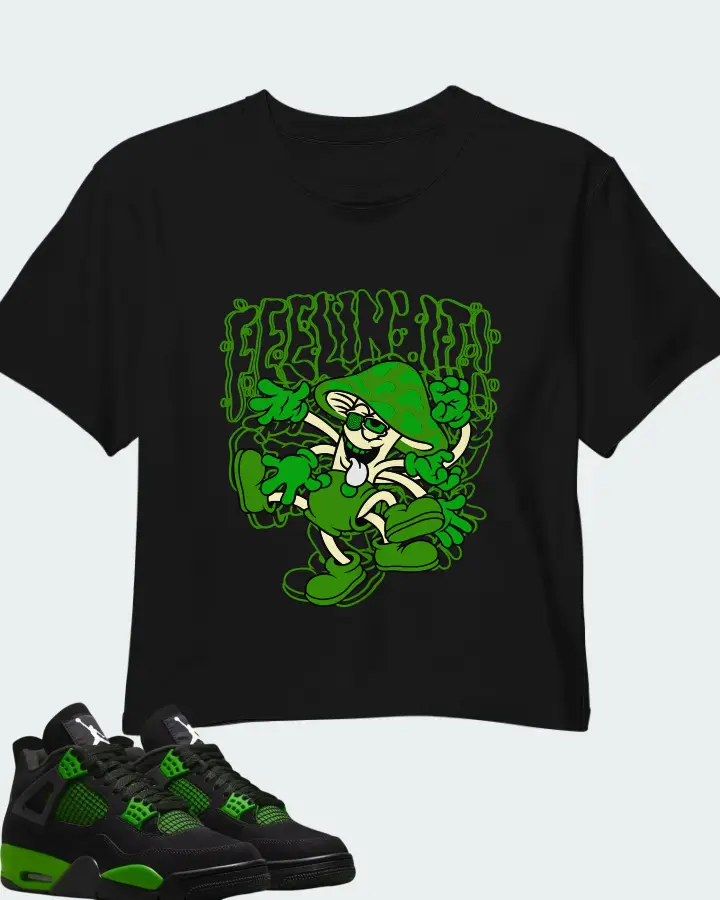Air Jordan 4 Green Thunder Matching Crop Top