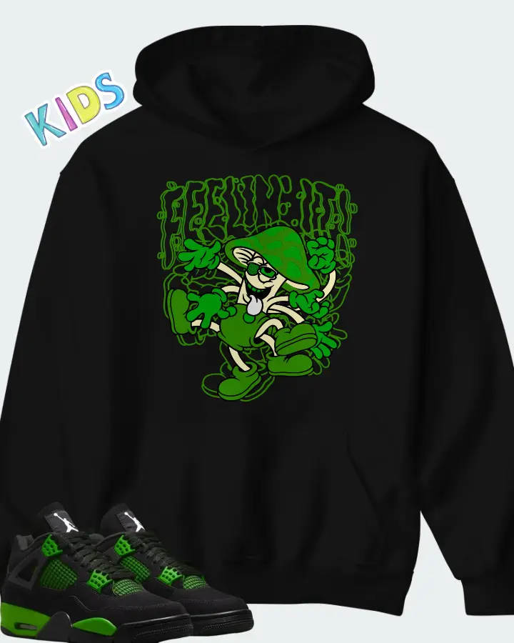 Air Jordan 4 Green Thunder Matching Kid's Hoodie