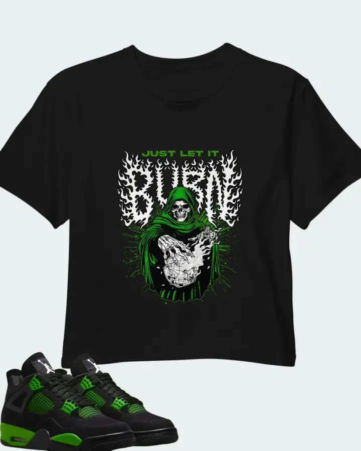 Air Jordan 4 Green Thunder Matching Crop Top