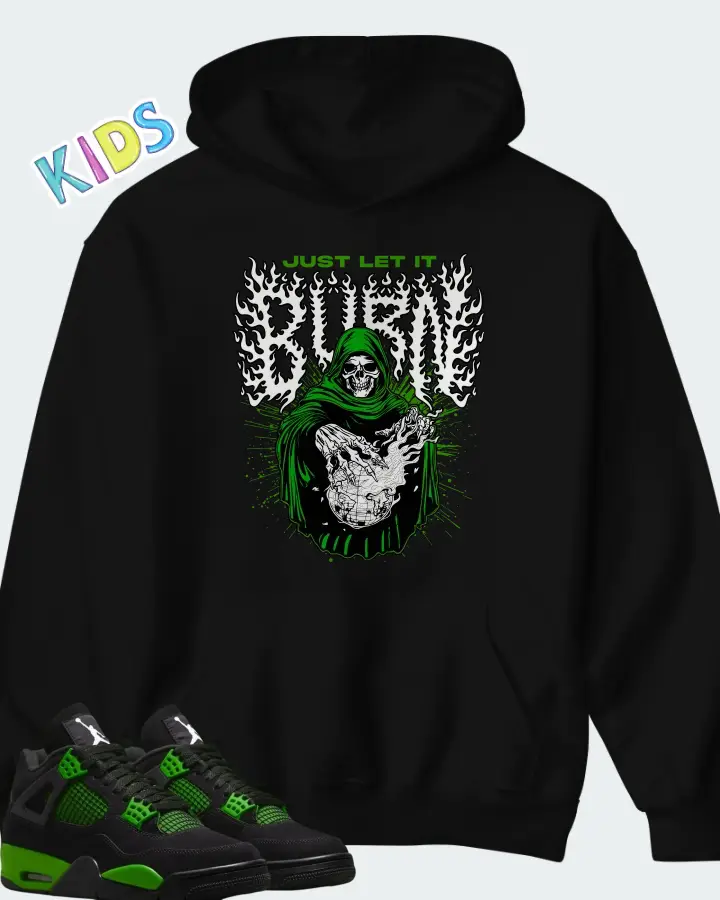 Air Jordan 4 Green Thunder Matching Kid's Hoodie