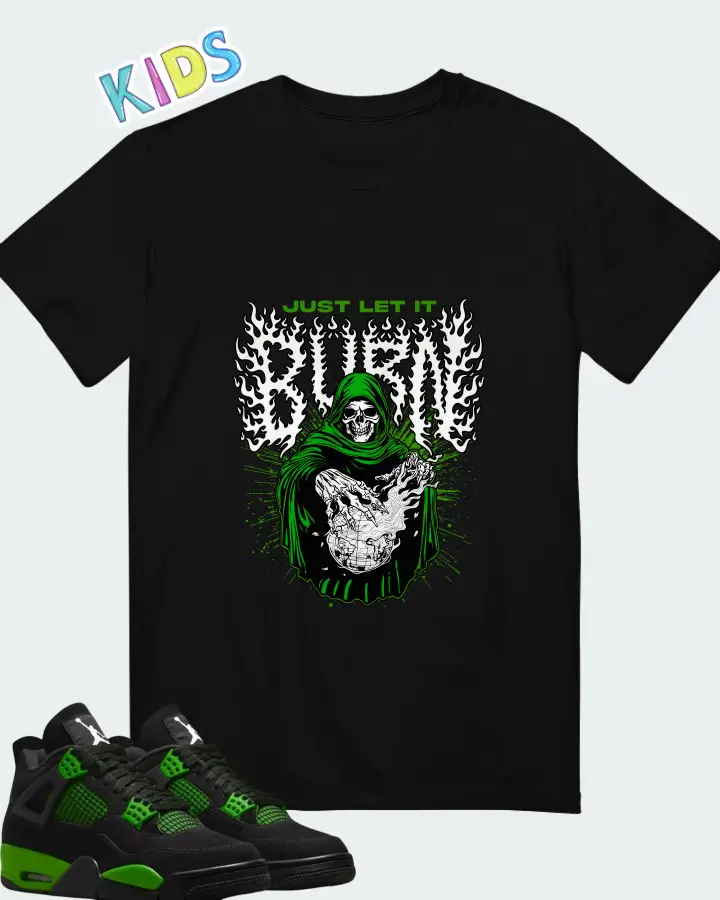 Air Jordan 4 Green Thunder Matching Kid's T-Shirt