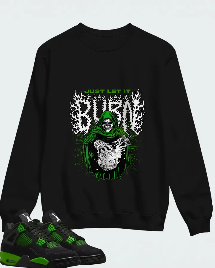 Air Jordan 4 Green Thunder Matching Sweatshirt