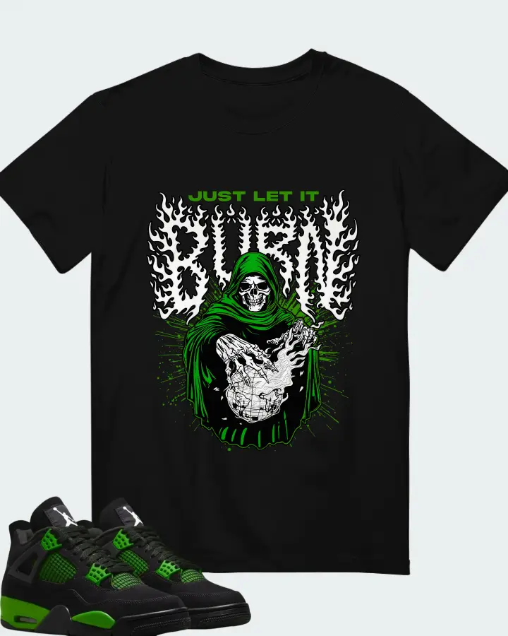 Air Jordan 4 Green Thunder Matching T-Shirt