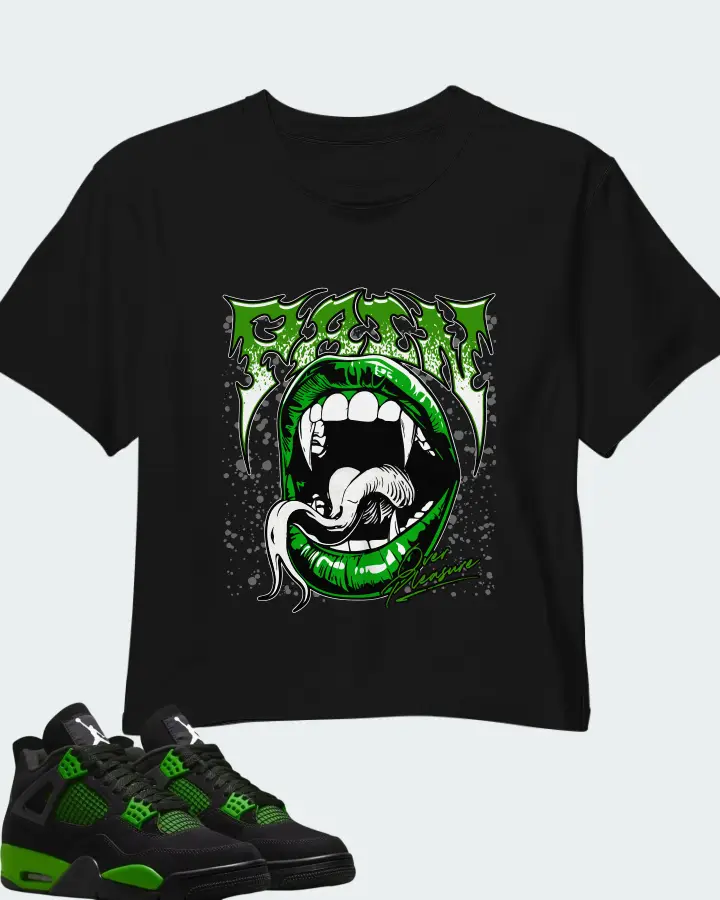 Air Jordan 4 Green Thunder Matching Crop Top