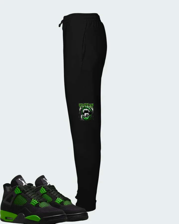 Air Jordan 4 Green Thunder Matching Joggers