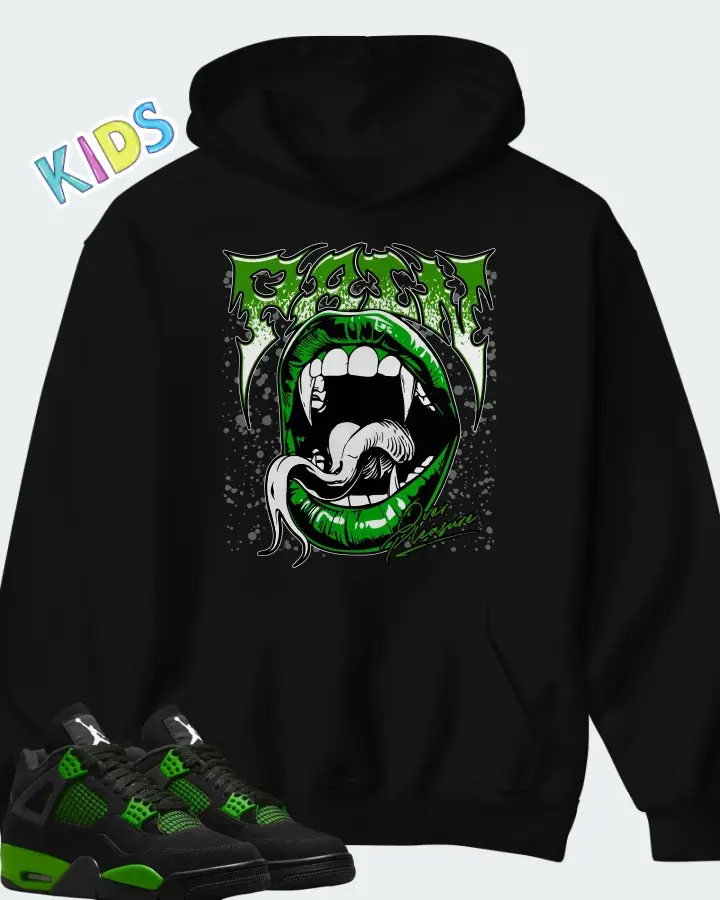 Air Jordan 4 Green Thunder Matching Kid's Hoodie