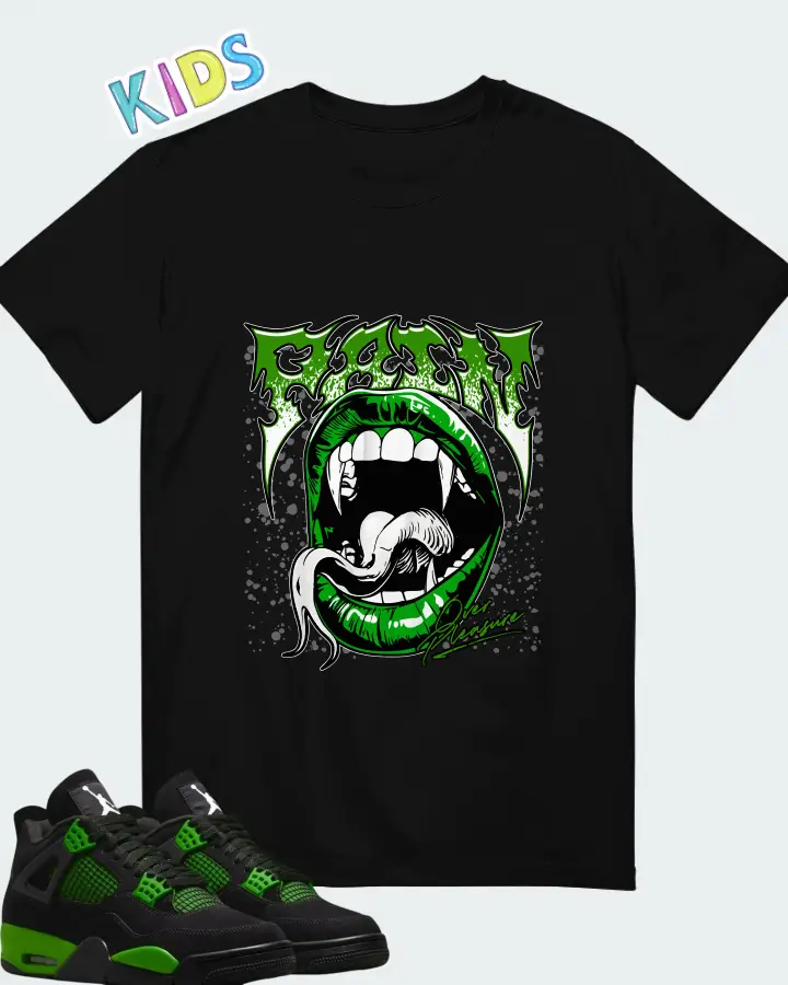Air Jordan 4 Green Thunder Matching Kid's T-Shirt