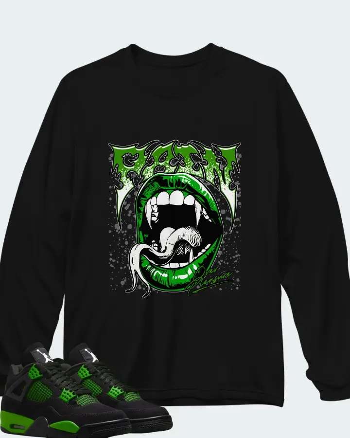 Air Jordan 4 Green Thunder Matching Long Sleeve T-Shirt