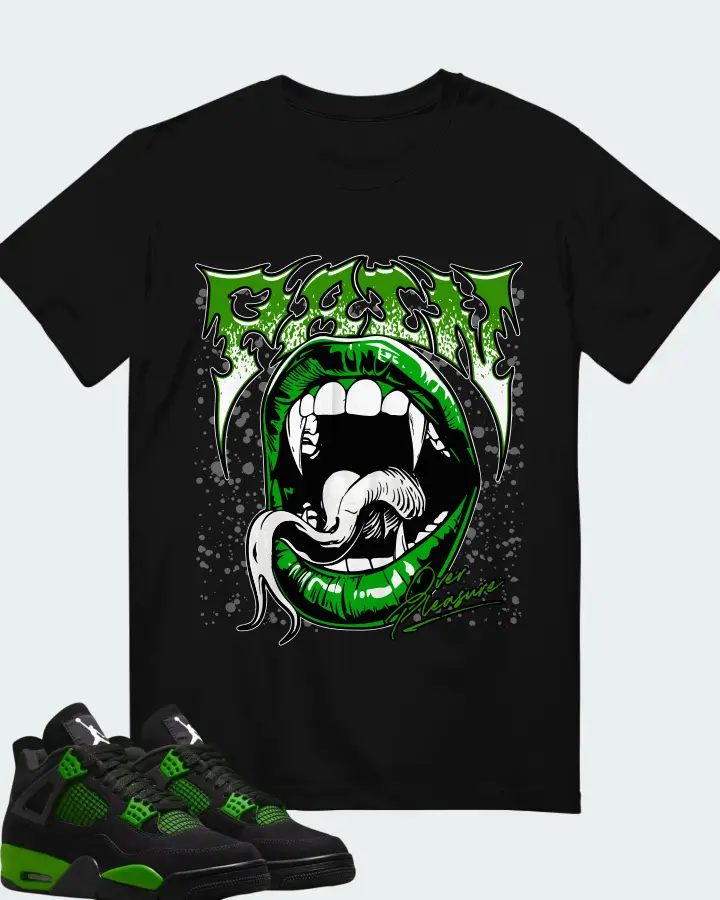 Air Jordan 4 Green Thunder Matching T-Shirt
