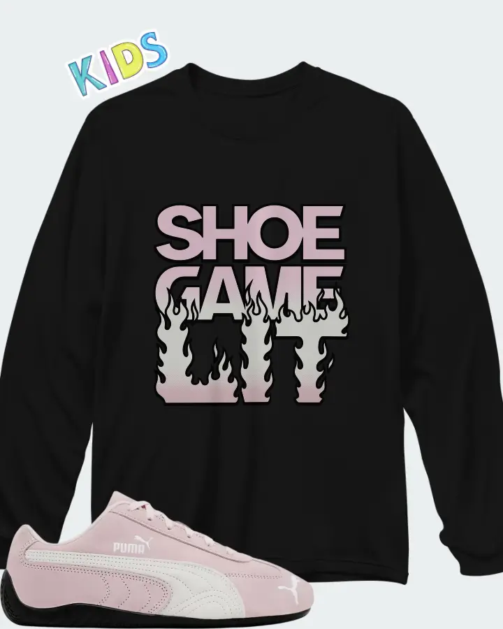 Puma Speedcat OG Whisp Of Pink Matching Kid's Long Sleeve T-Shirt