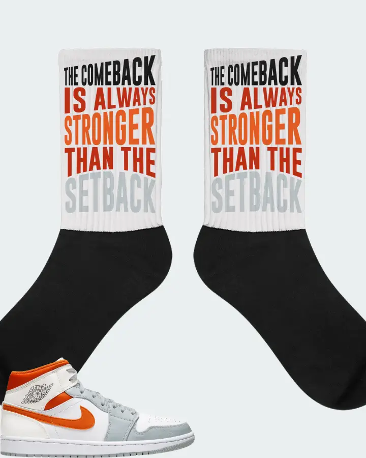 Jordan 1 Mid Sneaker Matching White Socks - The Comeback