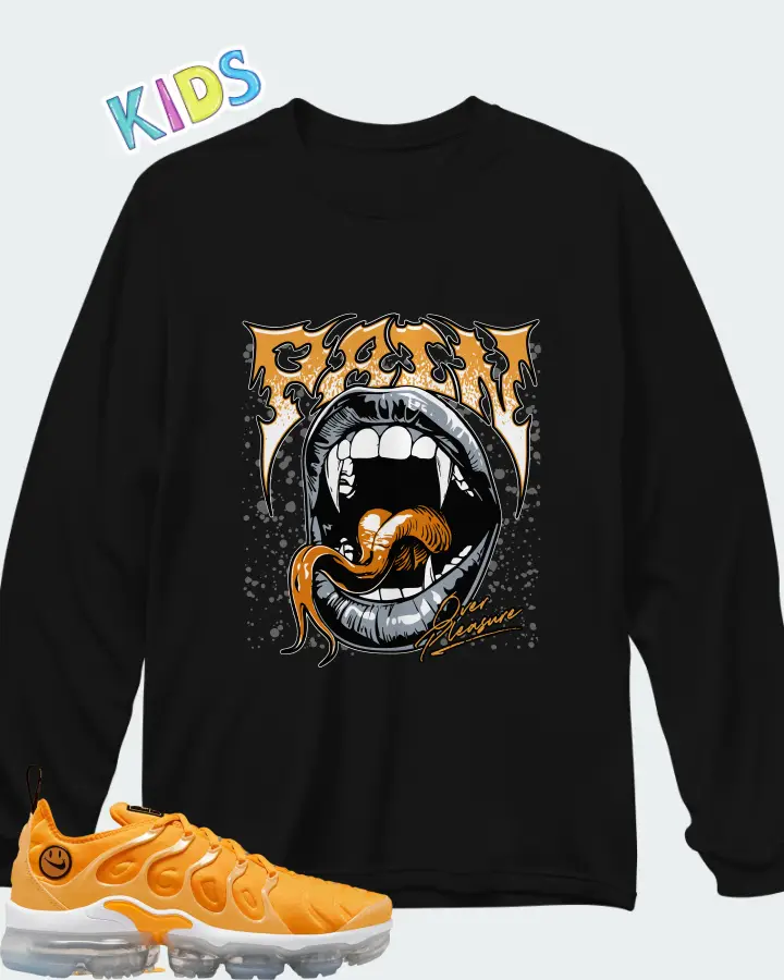Nike Air VaporMax Plus Orange  Matching Kid's Long Sleeve T-Shirt