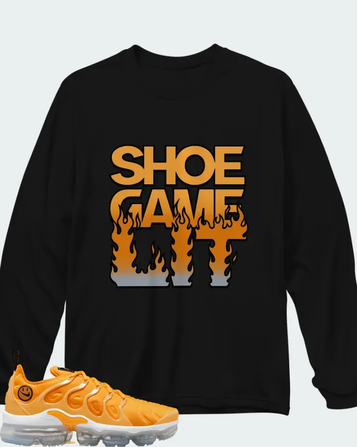 Nike Air VaporMax Plus Orange Matching Long Sleeve T-Shirt