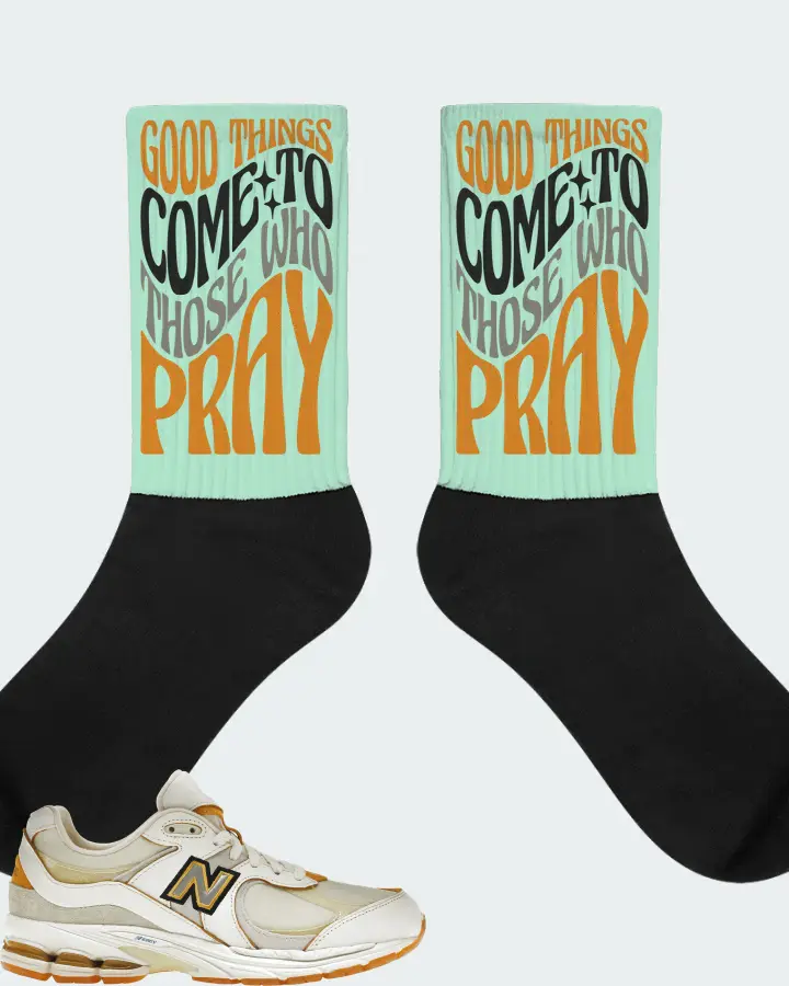 New Balance 2002R Sneaker Matching Mint Socks - Good Things Come To Those Who Pray