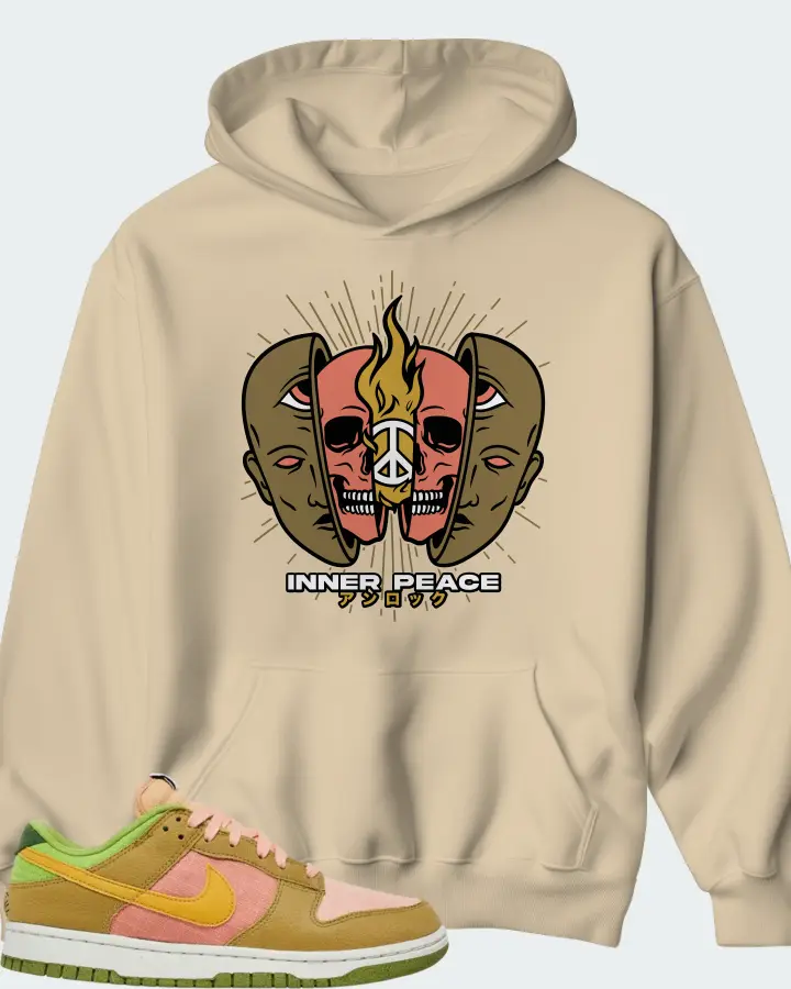 Nike Dunk Low Sun Club - Arctic Orange Sanded Gold Matching Hoodie