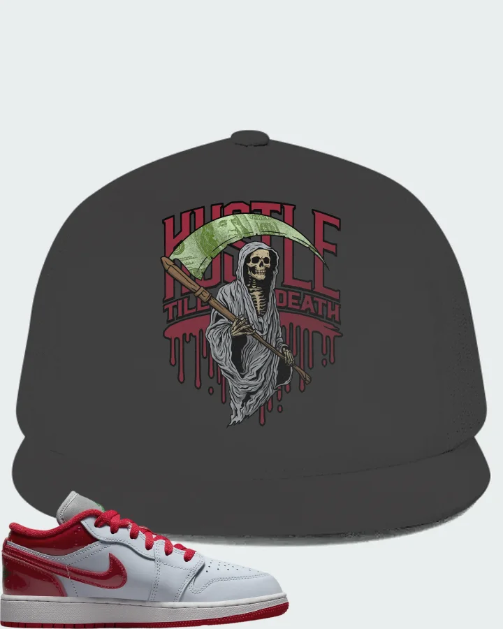 Air Jordan 1 Low SE White University Red Grey Matching Hat