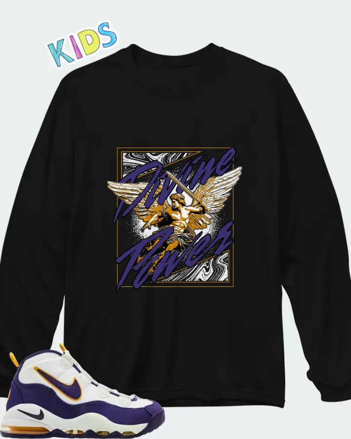 Nike Air Max Uptempo Lakers Matching Kid's Long Sleeve T-Shirt