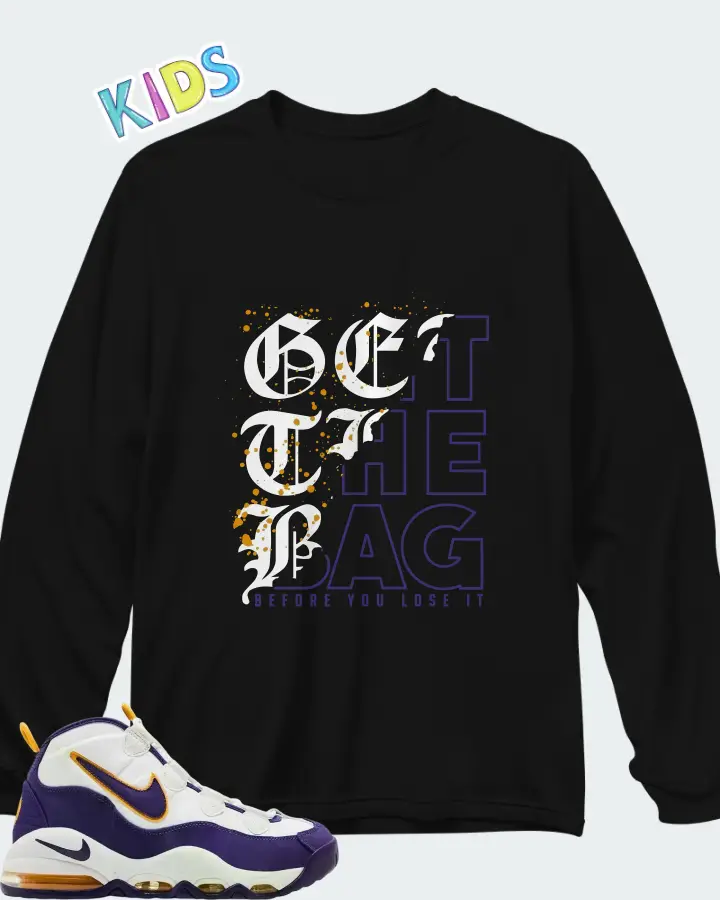 Nike Air Max Uptempo Lakers Matching Kid's Long Sleeve T-Shirt
