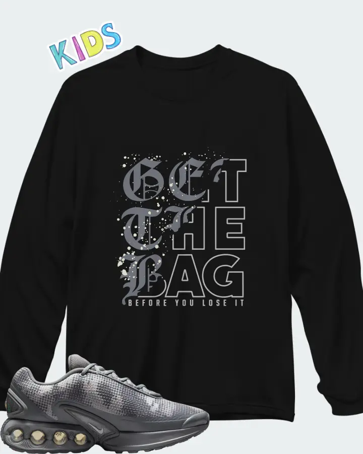 Nike Air Max Dn Cool Grey Metallic Silver Iron Grey Photon Dust Matching Kid's Long Sleeve T-Shirt