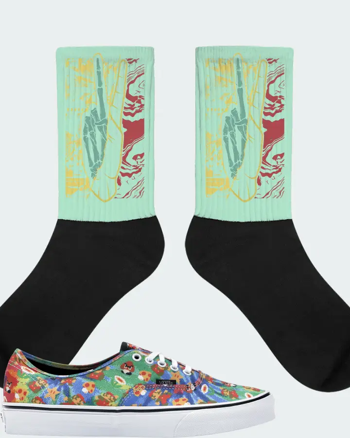 Vans Authentic Sneaker Matching Mint Socks - Peace of mind