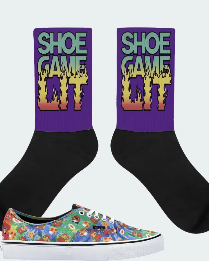 Vans Authentic Sneaker Matching Purple Socks - Shoe Game Lit Refreshed
