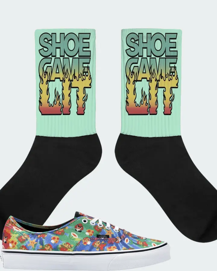 Vans Authentic Sneaker Matching Mint Socks - Shoe Game Lit Refreshed
