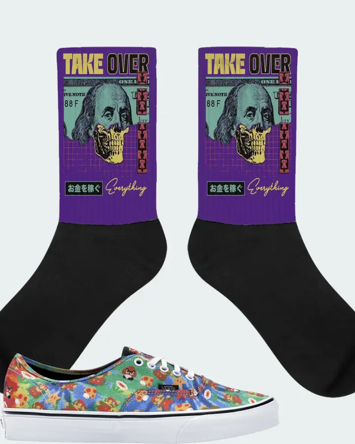 Vans Authentic Sneaker Matching Purple Socks - Take Over