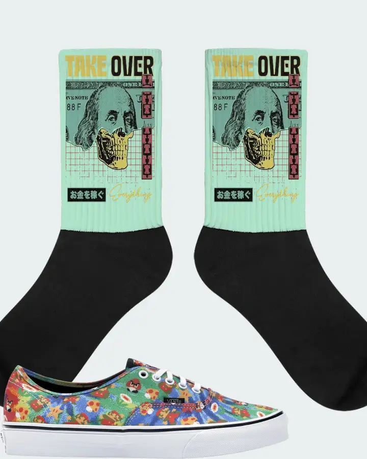 Vans Authentic Sneaker Matching Mint Socks - Take Over