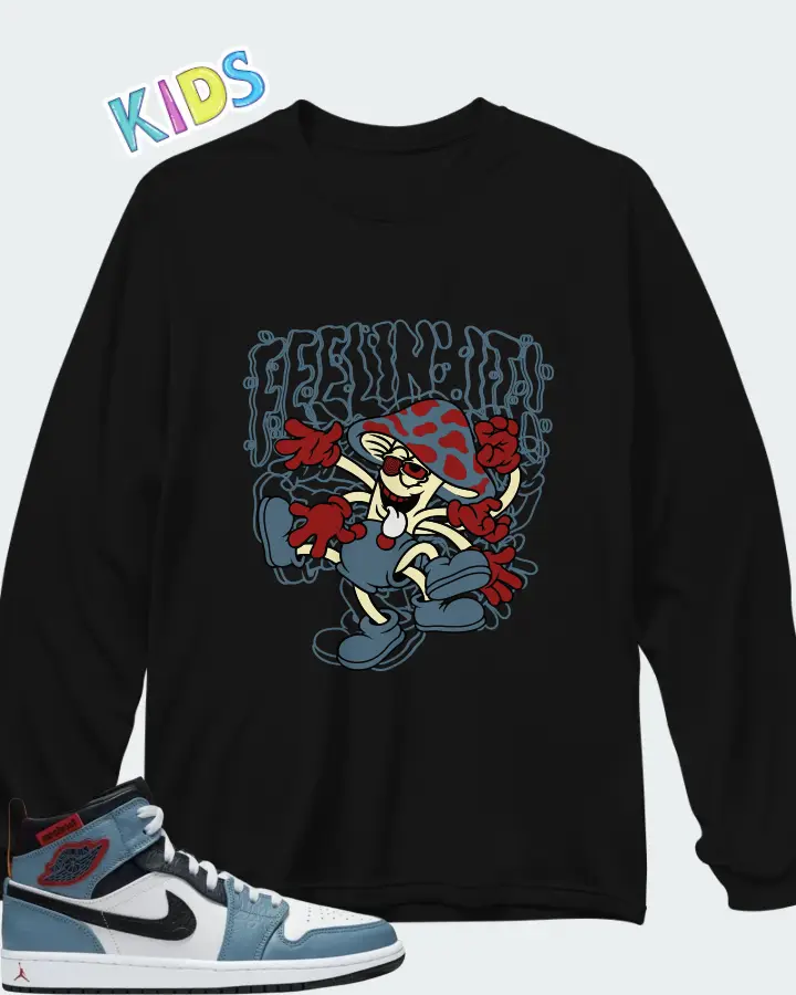 Jordan Facetasm x Air Jordan 1 Mid Fearless Matching Kid's Long Sleeve T-Shirt
