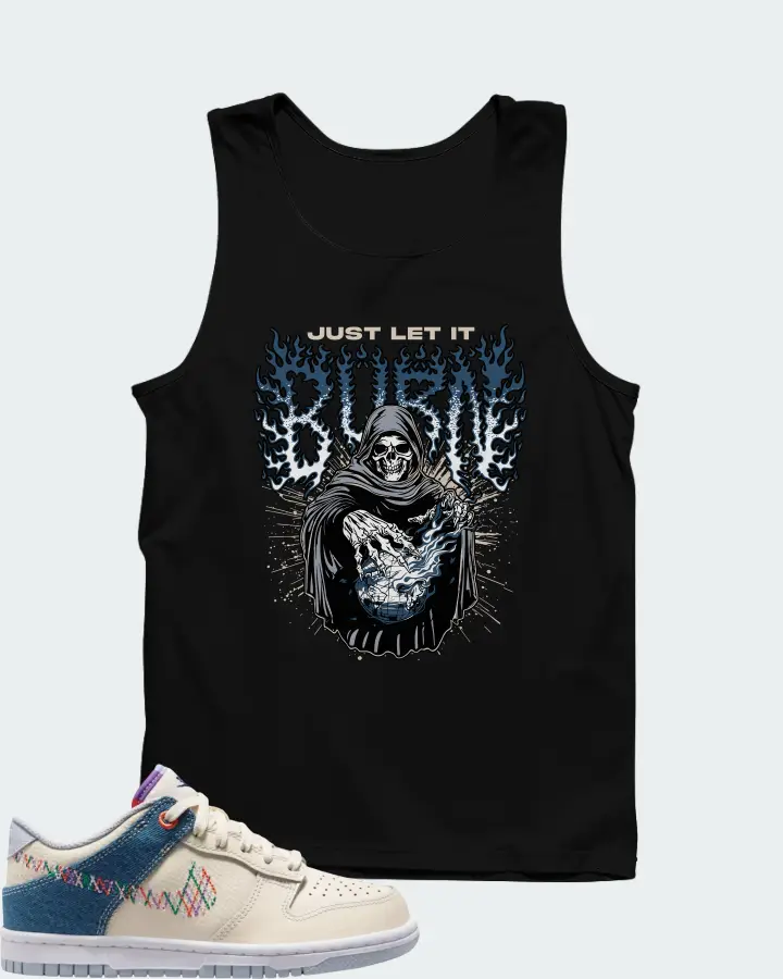 Nike Dunk Low Soft Pearl Blue Denim Matching Tank Top