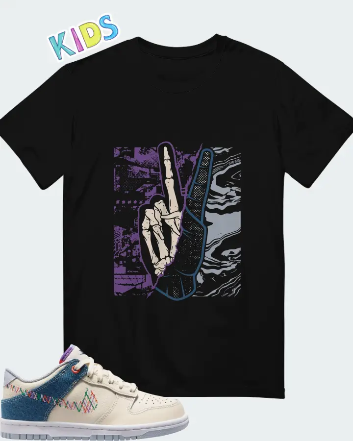 Nike Dunk Low Soft Pearl Blue Denim Matching Kid's T-Shirt