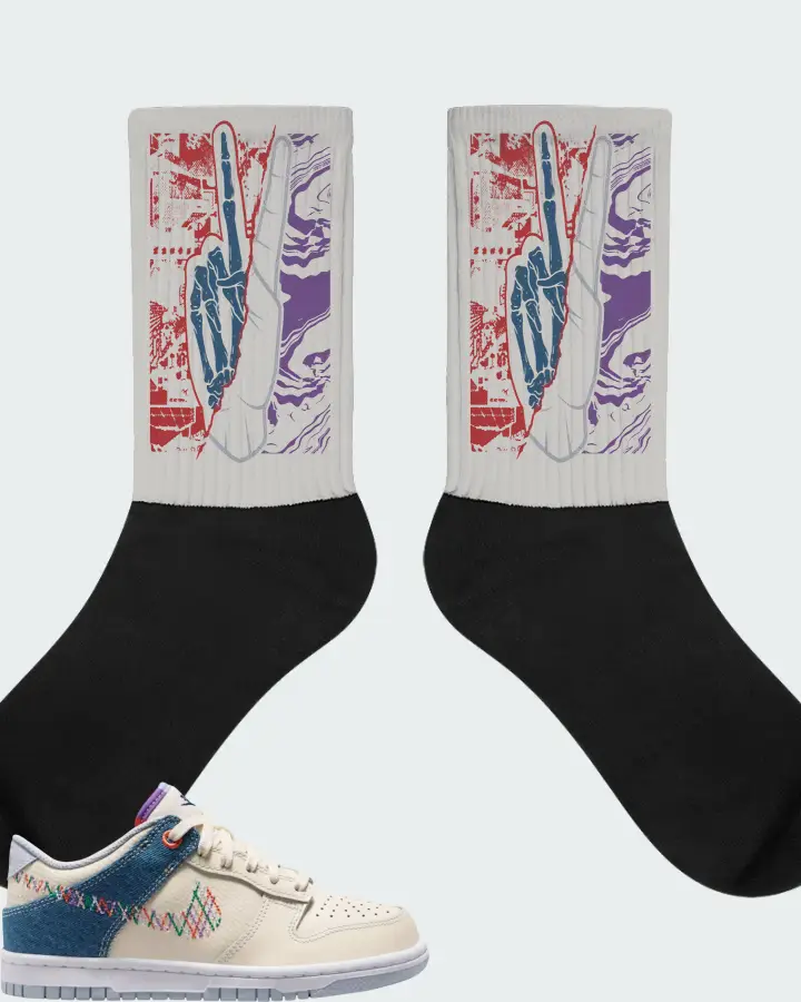 Nike Dunk Low Soft Pearl Blue Denim Matching Socks