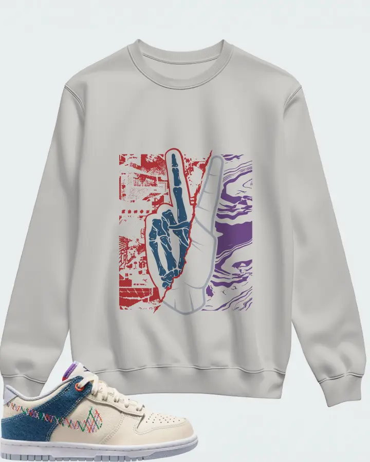 Nike Dunk Low Soft Pearl Blue Denim Matching Sweatshirt