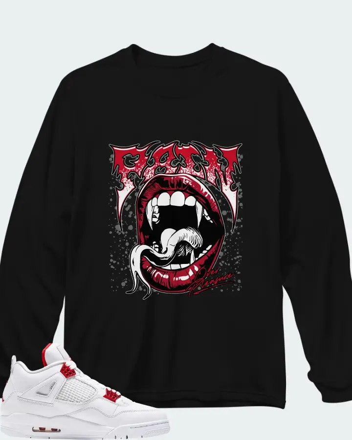 Air Jordan 4 Retro Metallic Red Matching Long Sleeve T-Shirt
