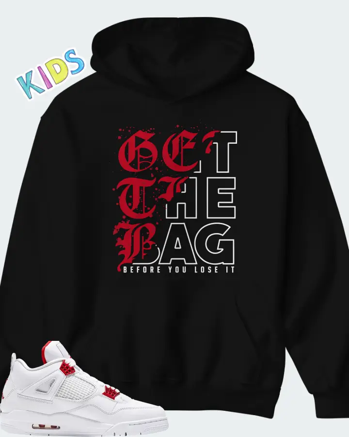 Air Jordan 4 Retro Metallic Red Matching Kid's Hoodie