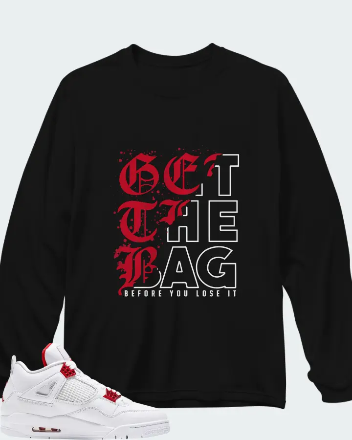 Air Jordan 4 Retro Metallic Red Matching Long Sleeve T-Shirt